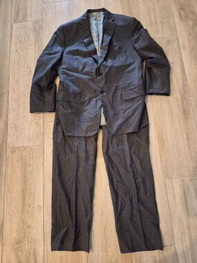 Two-Piece Mens Grey Suit By Holland & Sherry - Tailored Fit Sizes in Description